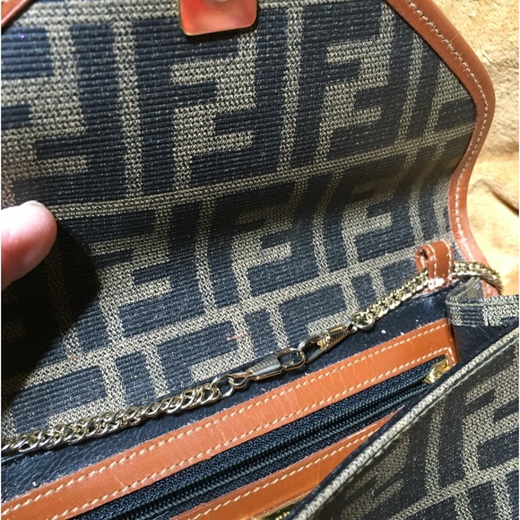 Fendi Vintage Zucca Convertible Clutch Crossbody Shoulder Handbag Small - Picture 3 of 16